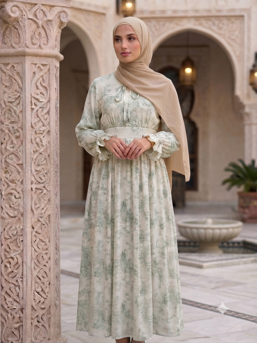 Saja Jacquard Patterned Dress