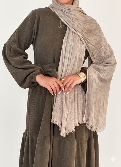 HAYA Knitted Wool Dress - Olive