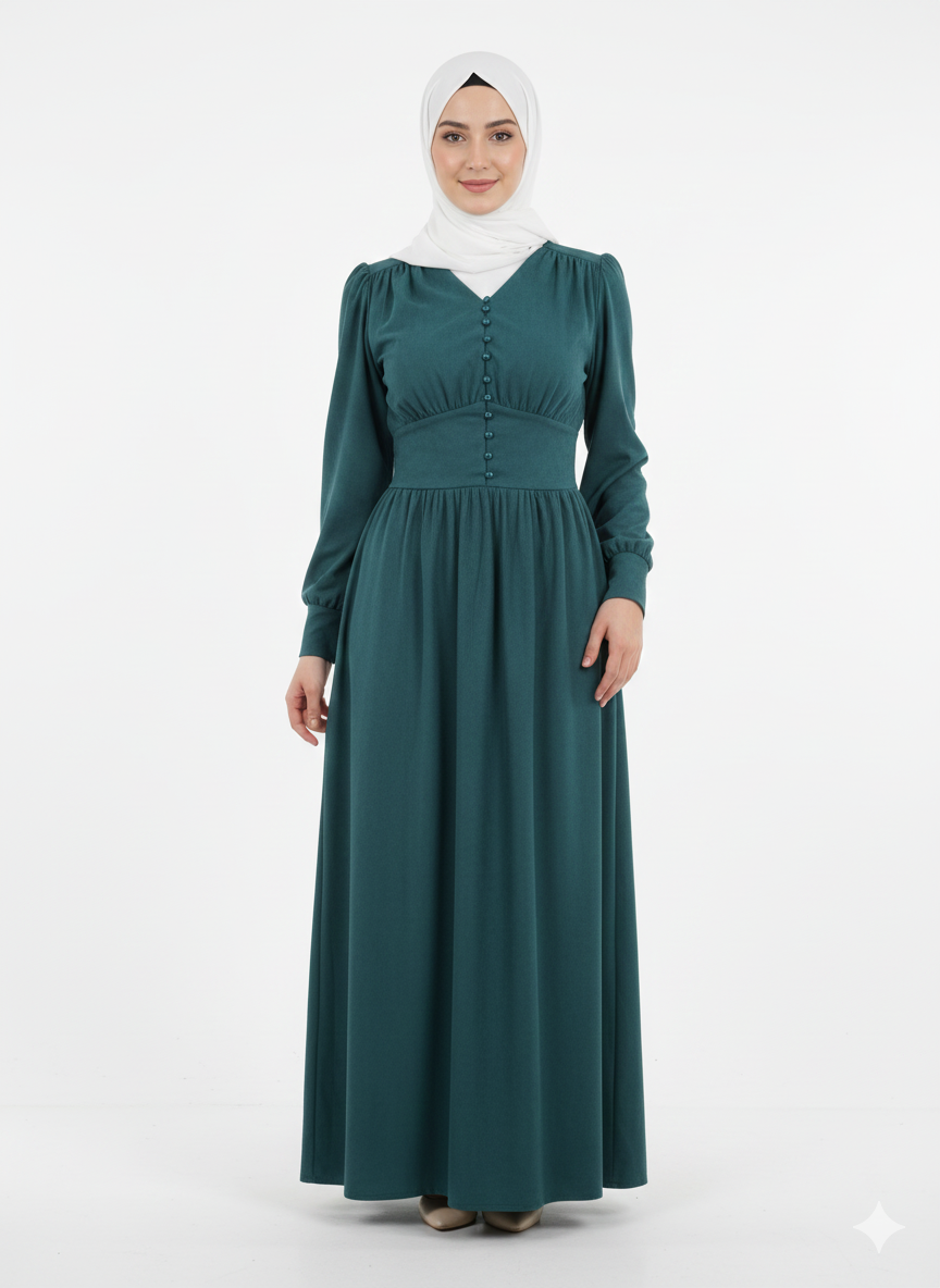 Premier suede dress with buttons