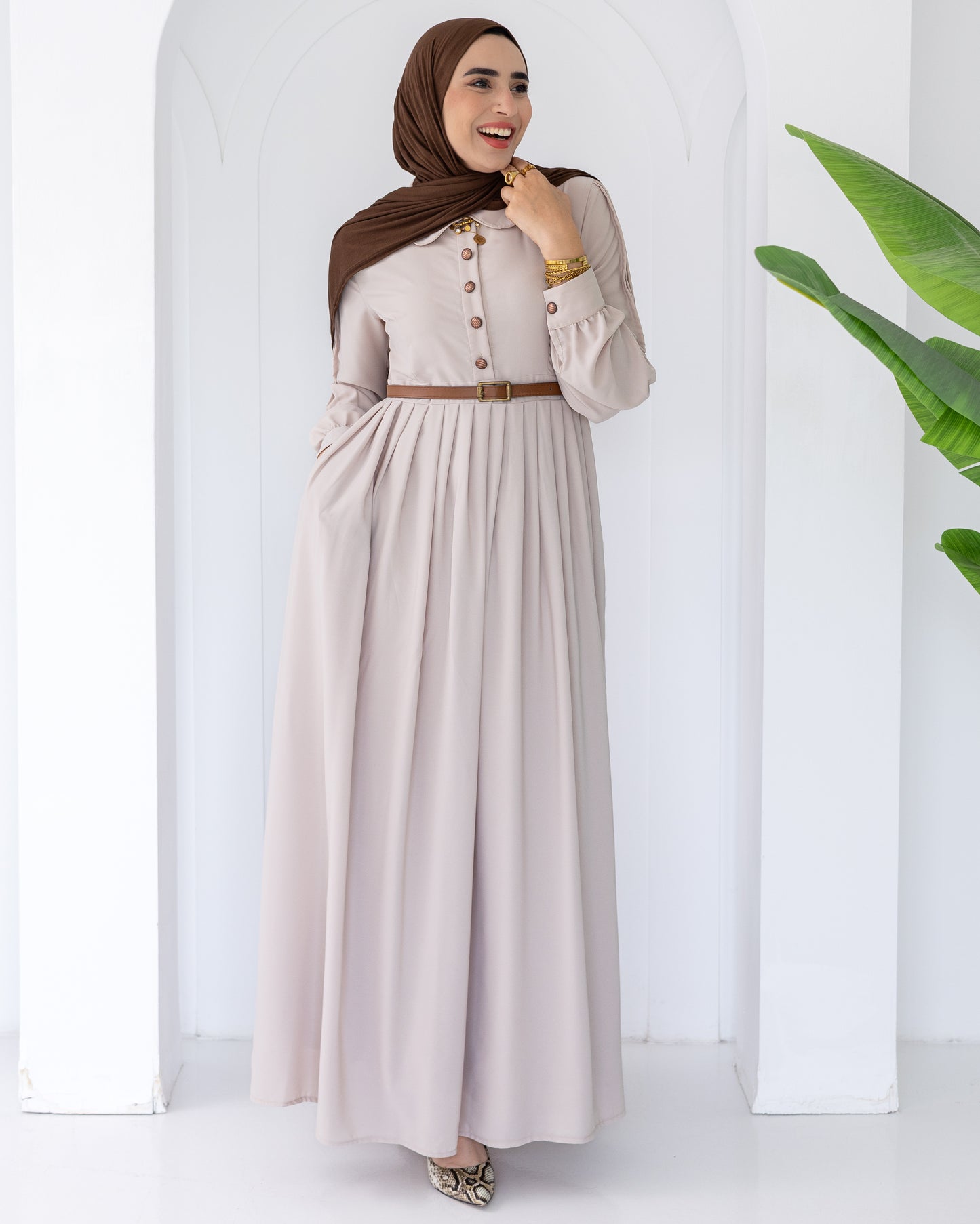Rosa Crep Plisse Dress