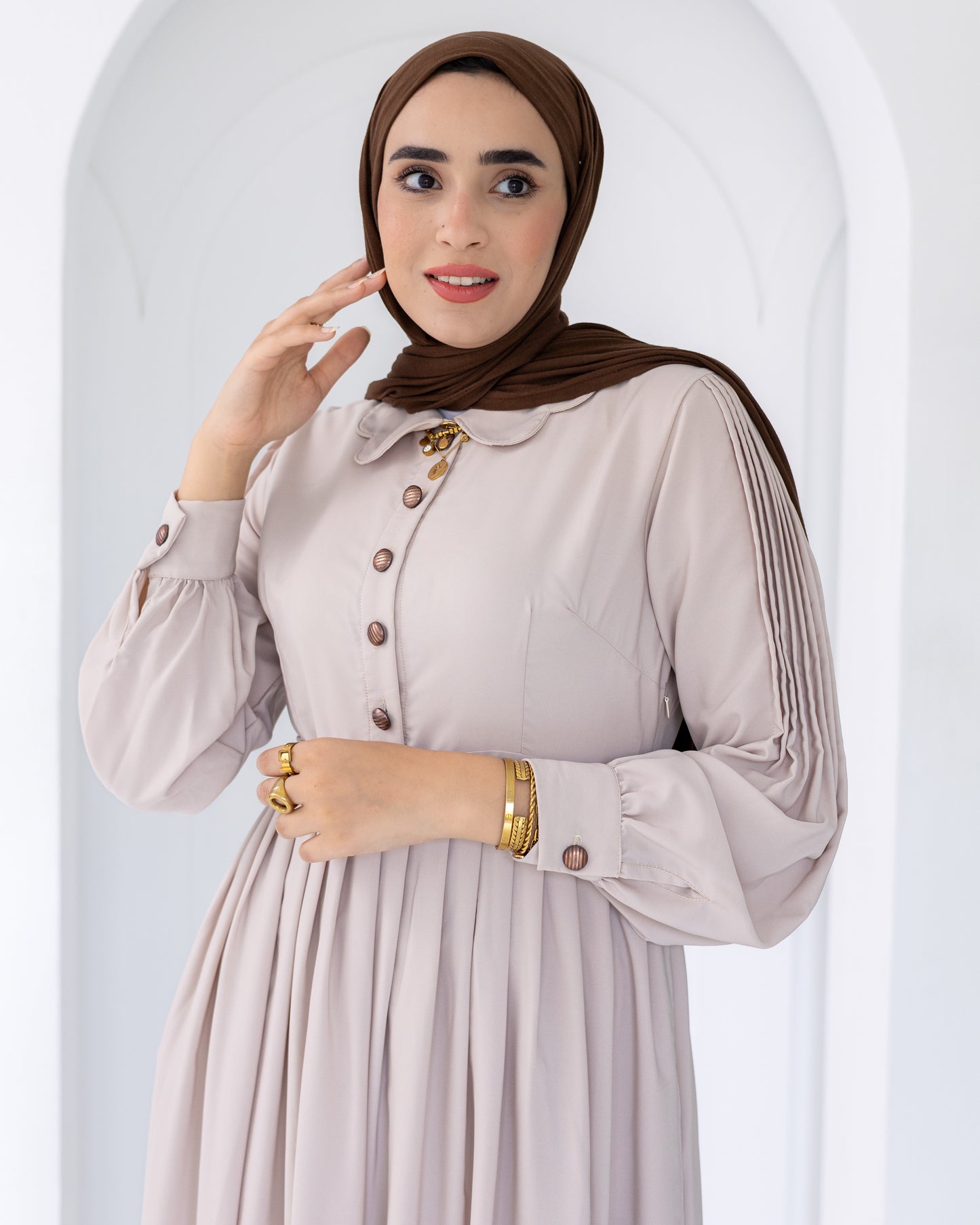 Rosa Crep Plisse Dress