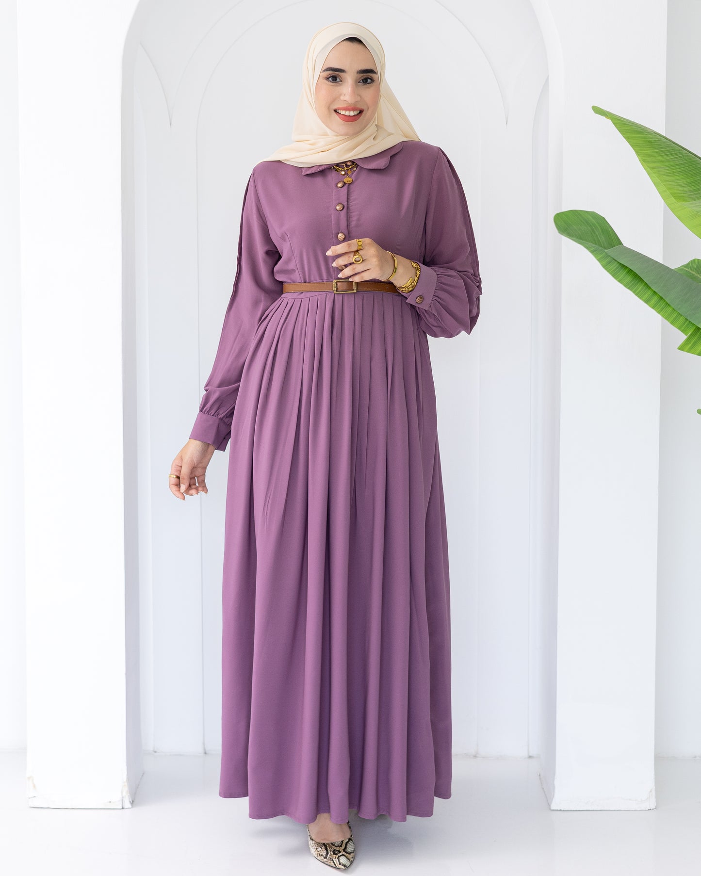 Rosa Crep Plisse Dress