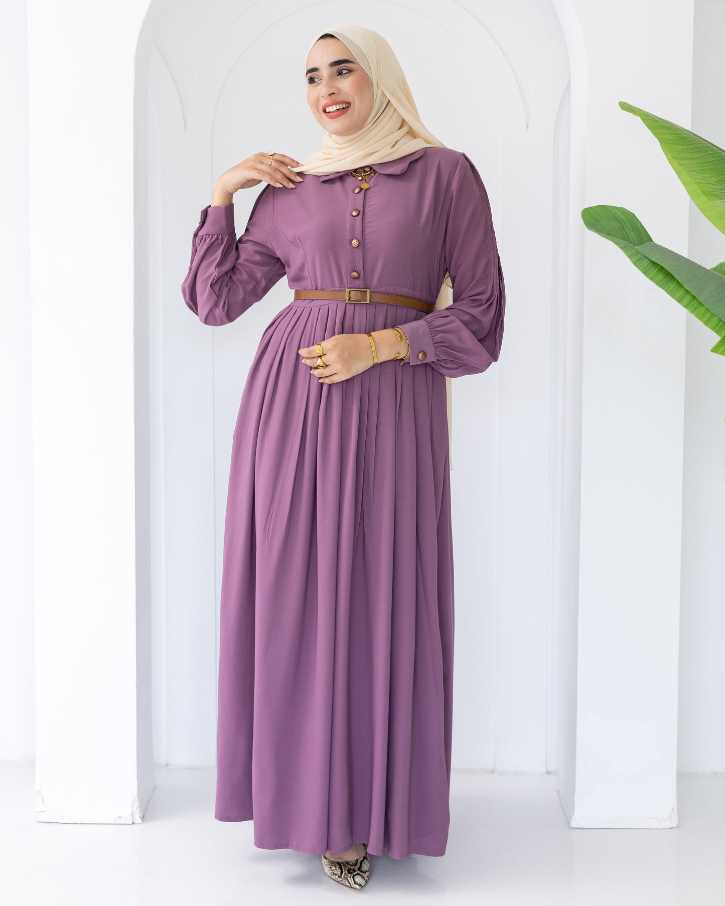 Rosa Crep Plisse Dress