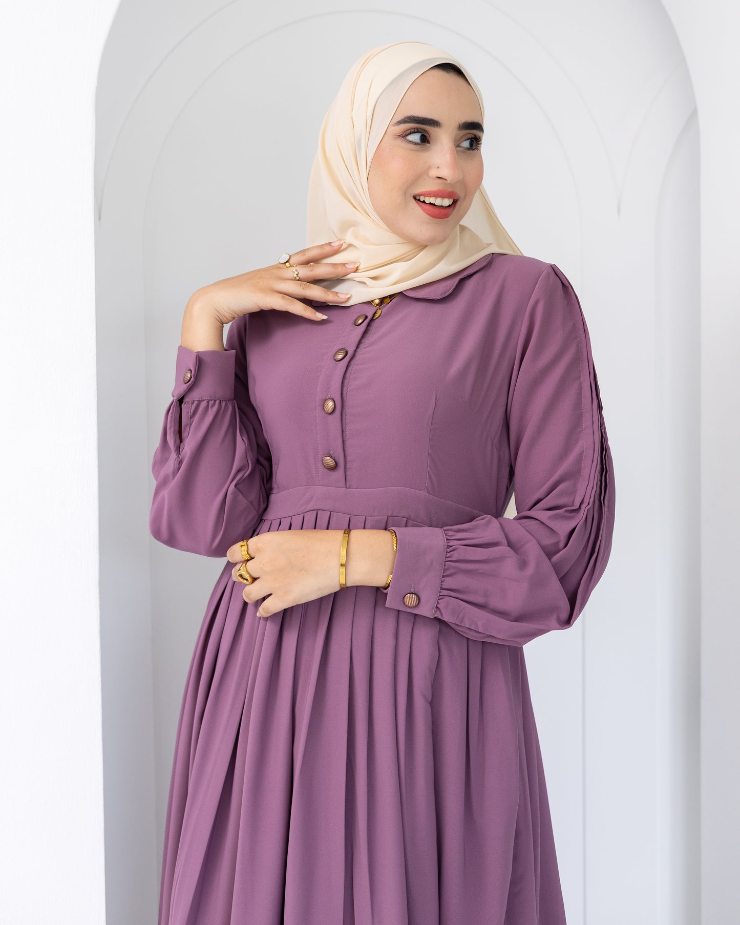 Rosa Crep Plisse Dress