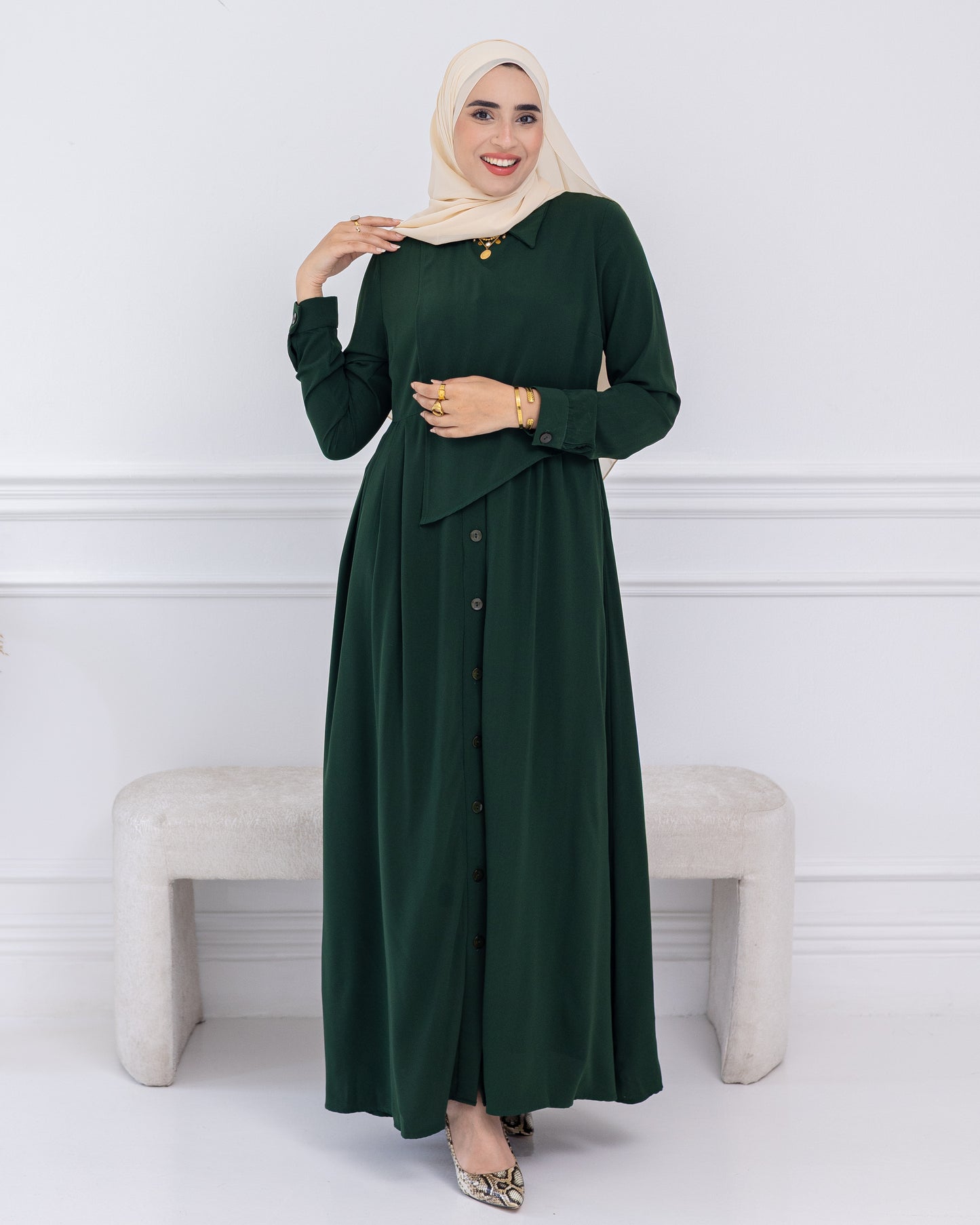 Velmira Medina Ipek Buttons Dress