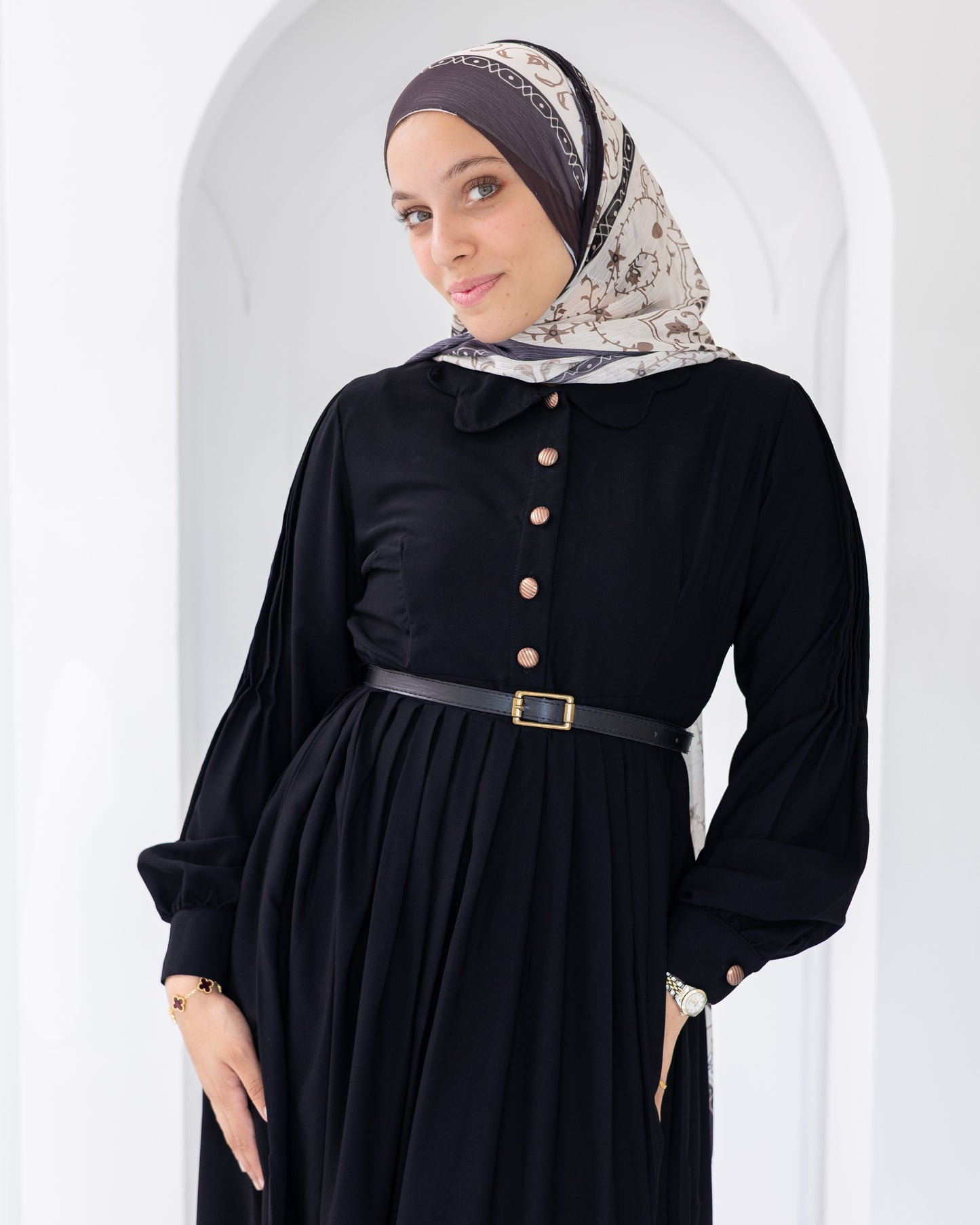 Rosa Crep Plisse Dress