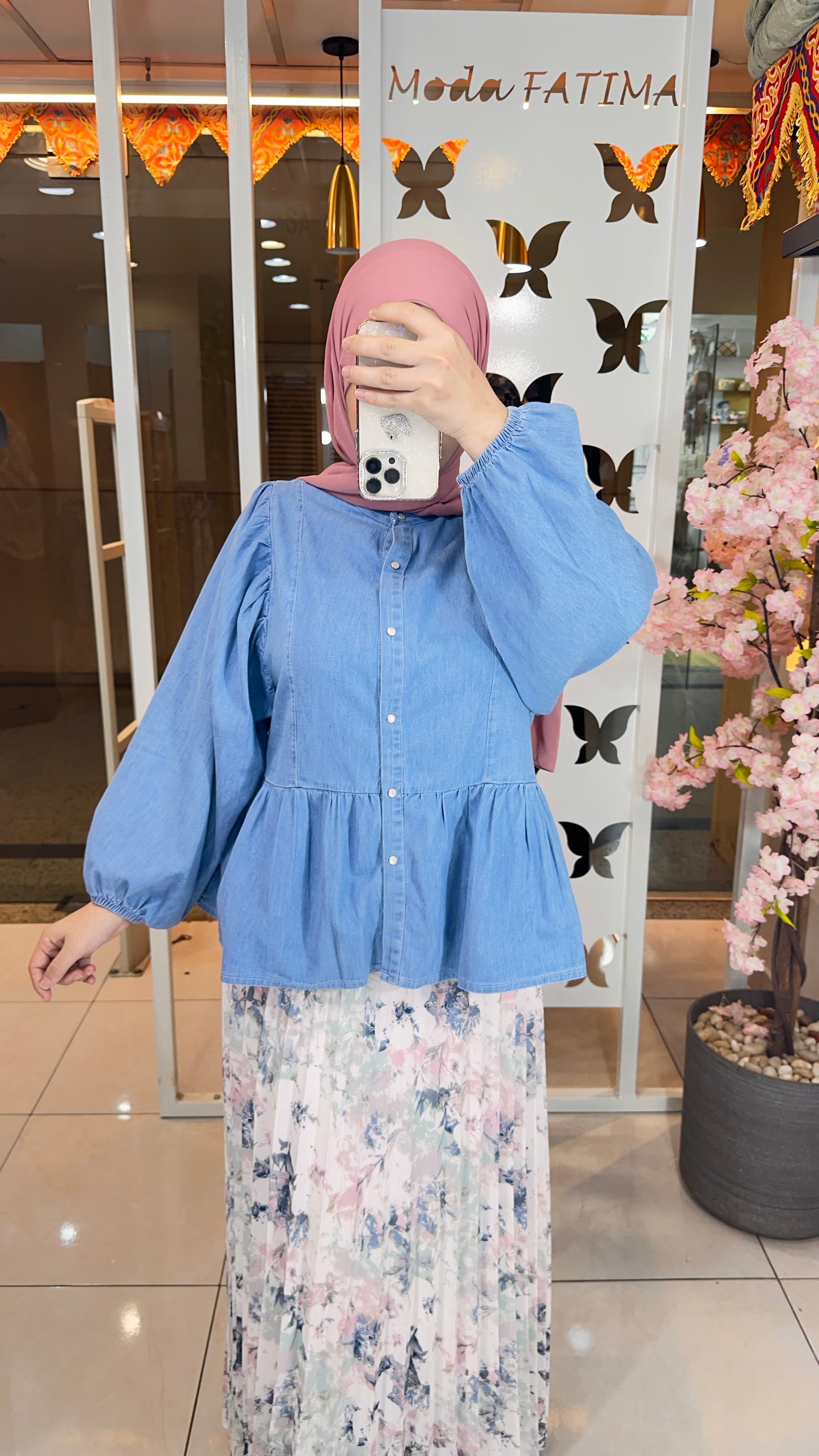 Skirt Plisse Floral Mint*Pink