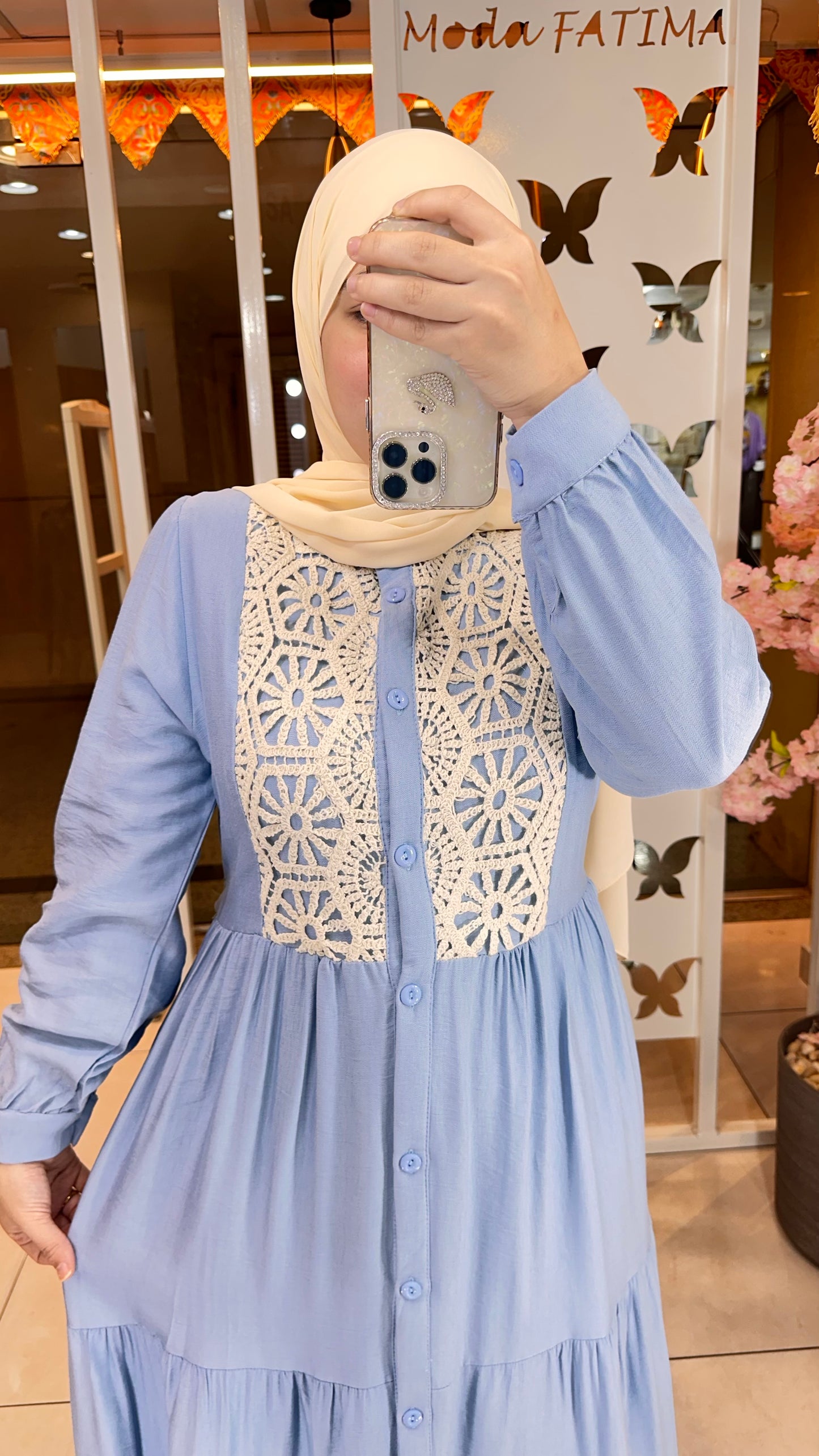 Celeste Linen Dress Buttons