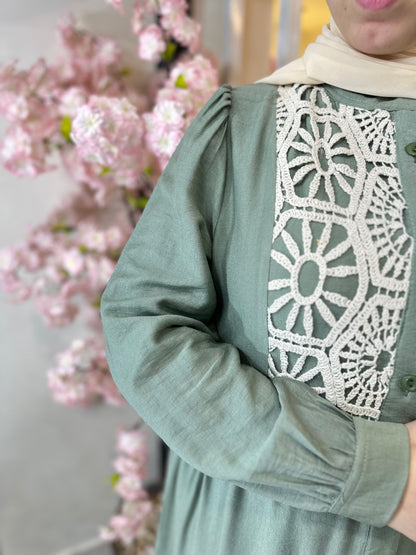 Celeste Linen Dress Buttons
