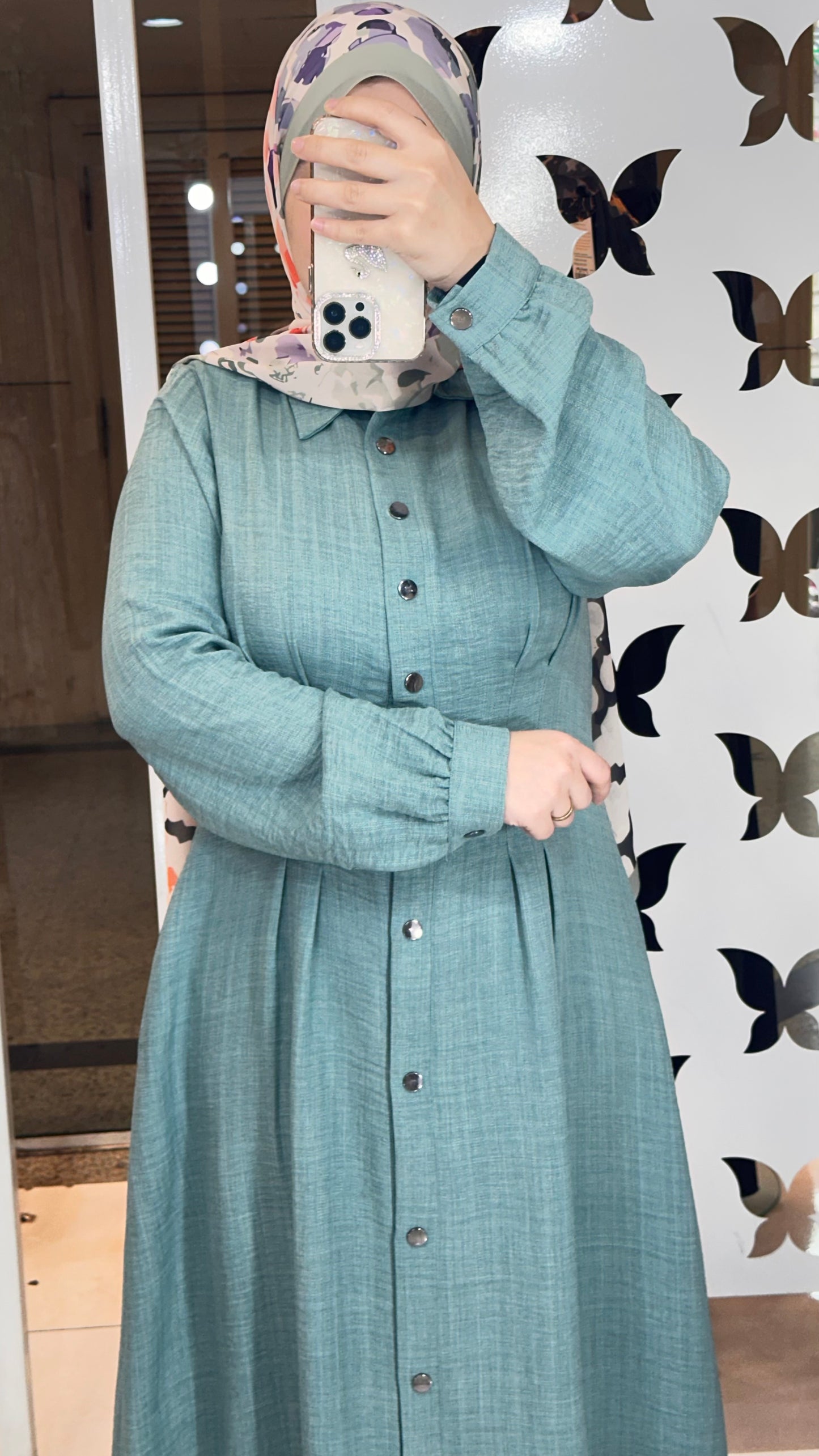 Elara Linen Dress  Buttons