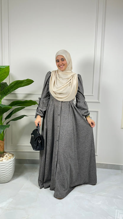 Lara wool bow dress- Black