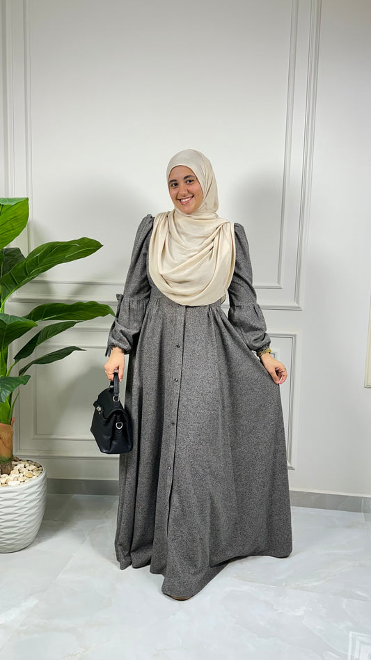 Lara wool bow dress- Black