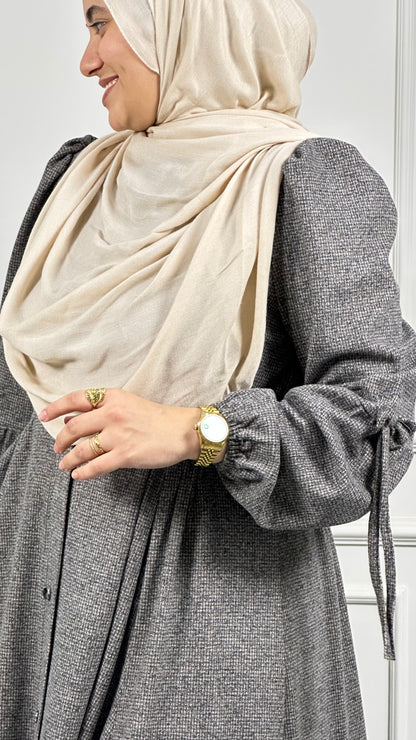 Lara wool bow dress- Black