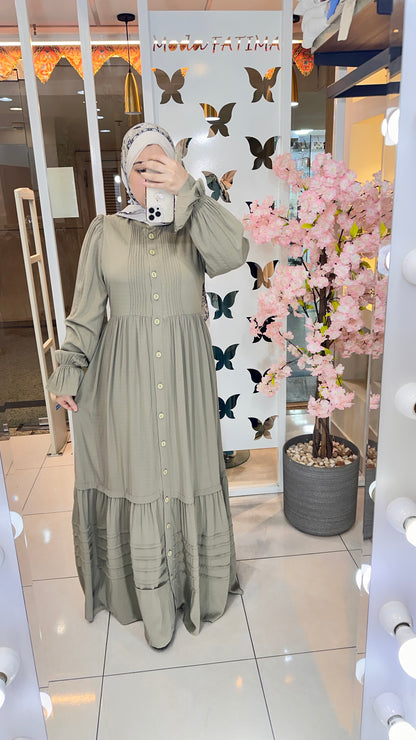 Jade Cotton Korecha Dress Olive