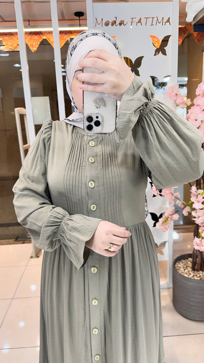 Jade Cotton Korecha Dress Olive