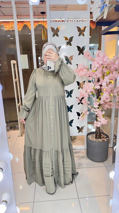 Jade Cotton Korecha Dress Olive
