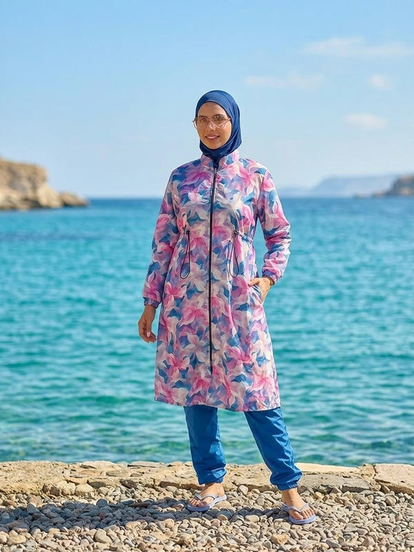 Beach Two-Piece Waterproof Burkini-pink