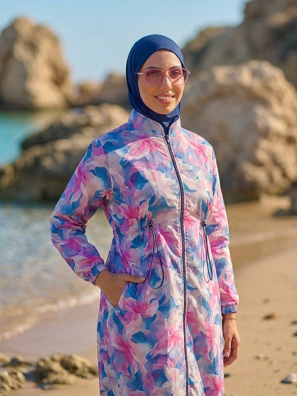 Beach Two-Piece Waterproof Burkini-pink
