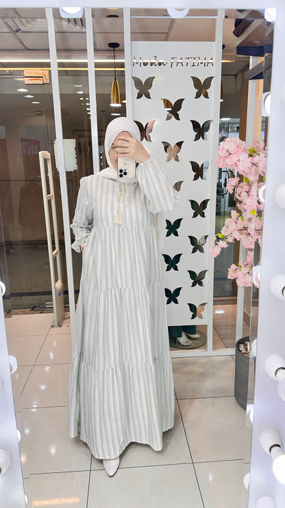 Talia Striped Linen Dress