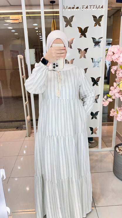 Talia Striped Linen Dress