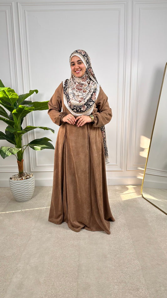 Kayan Ribbed Suede Empire Dress - Haven