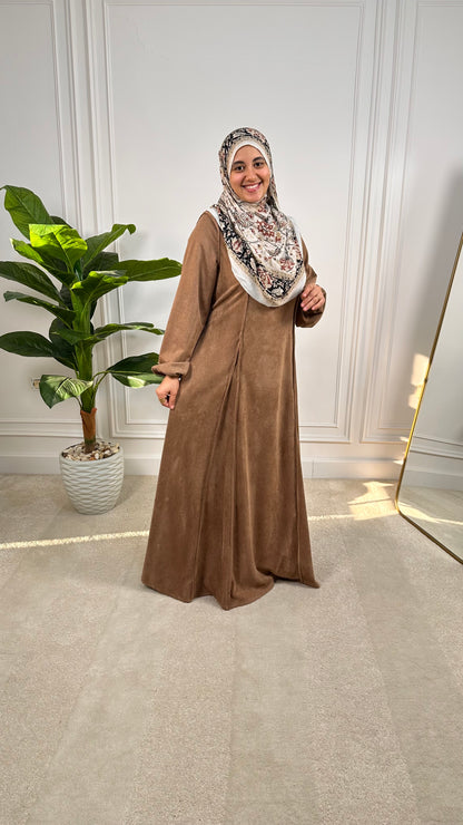 Kayan Ribbed Suede Empire Dress - Haven