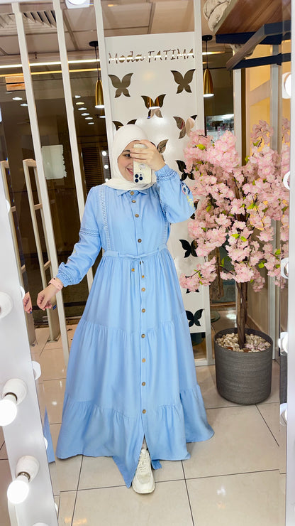 Orlina Embroidered  Linen Dress