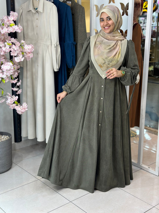 Laura Wool Dress with Bow - Mint