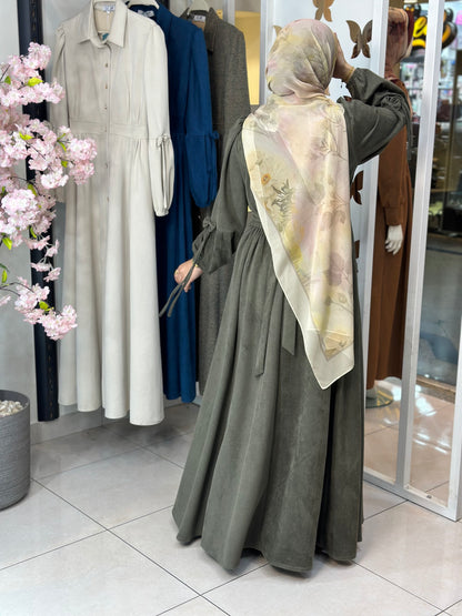 Laura Wool Dress with Bow - Mint