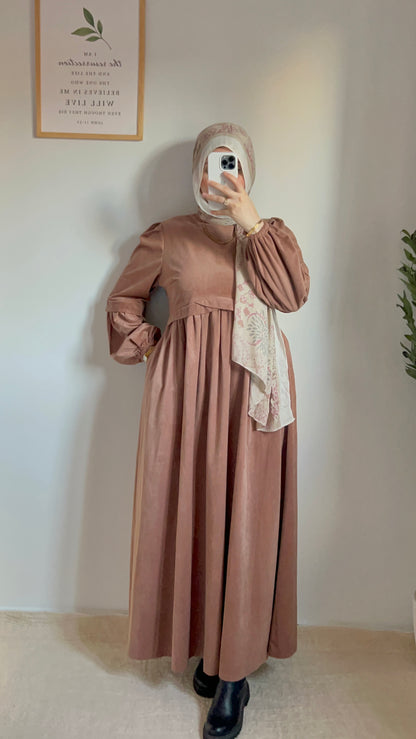 Ruya Velvet Dress -Cashmere