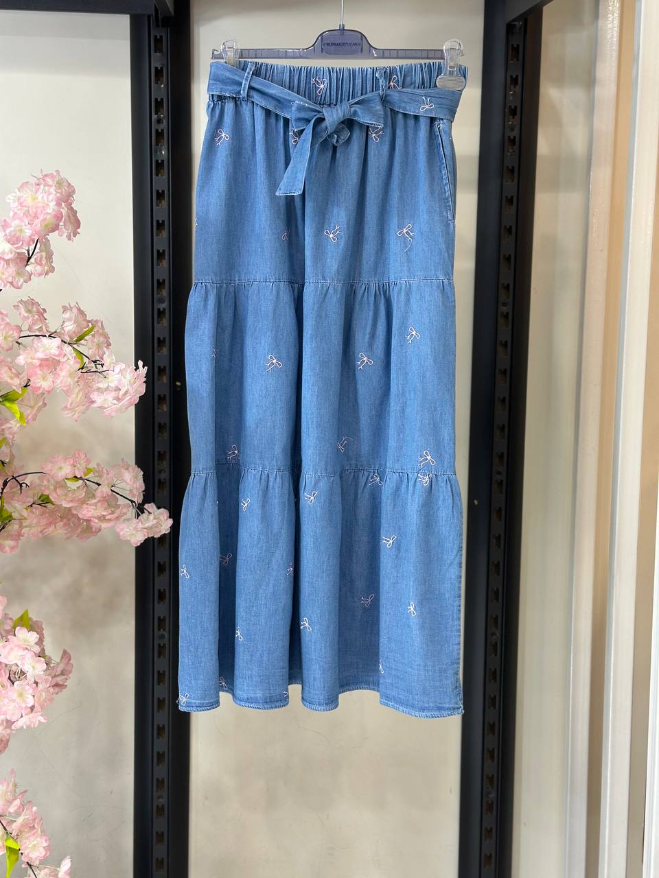 Jeans Embroidered Skirt Belt