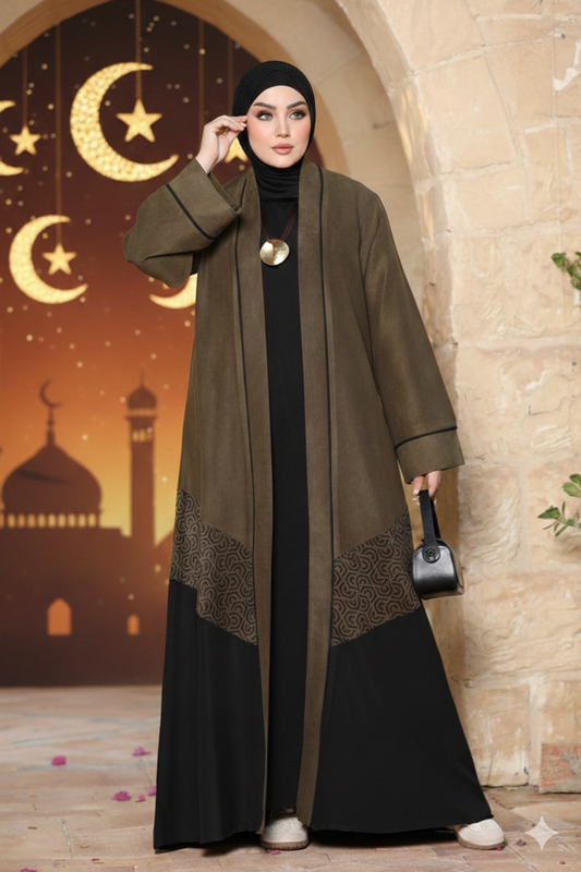 Two-piece suede set - Olive