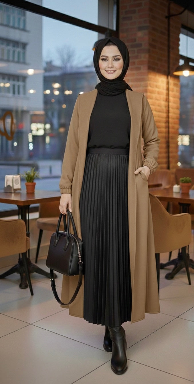 Waterproof Coat with hood - Brown