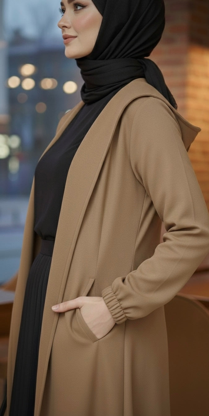 Waterproof Coat with hood - Brown