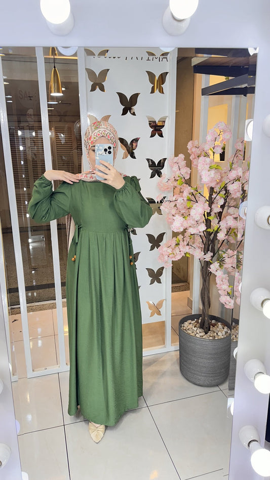 Dress Linen Olive 25392