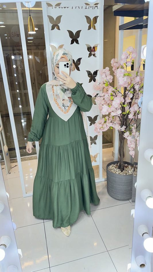 Dress Linen Olive 25396