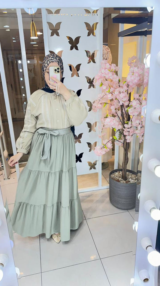 Skirt Linen Olive 25352