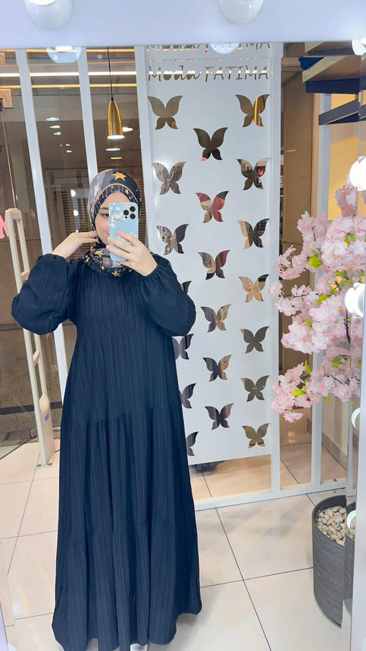 Dress Linen Texture Black 25342