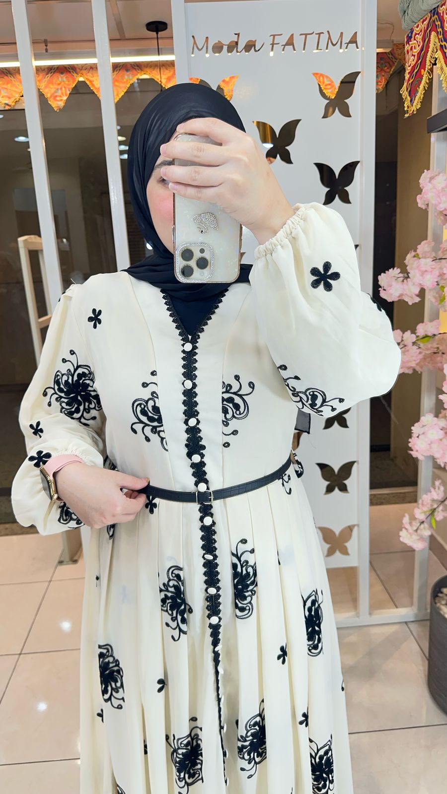 Opal Embroidered Chiffon Dress Off White