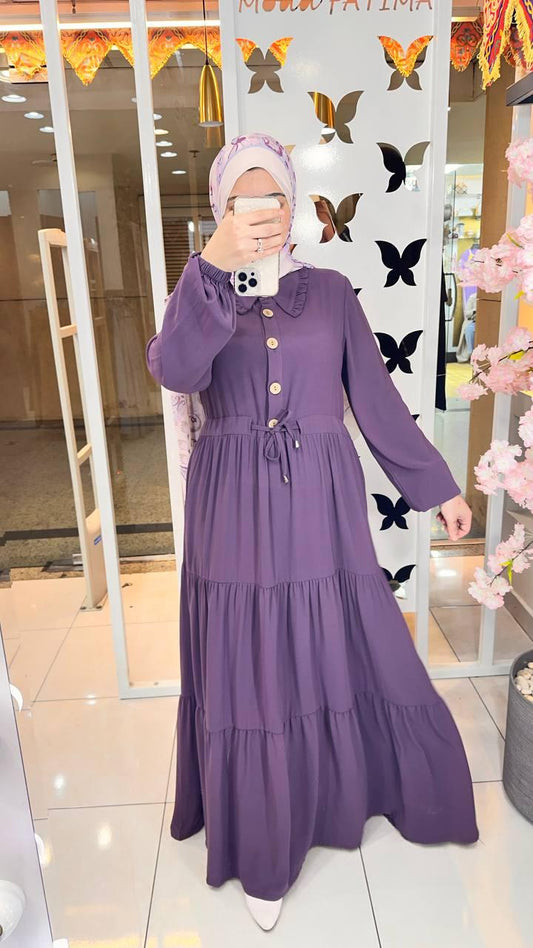 Oval Crepe Dress Purple