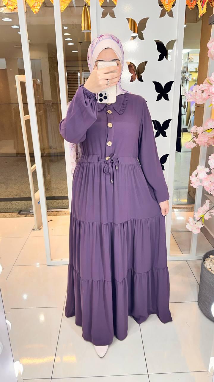 Oval Crepe Dress Purple