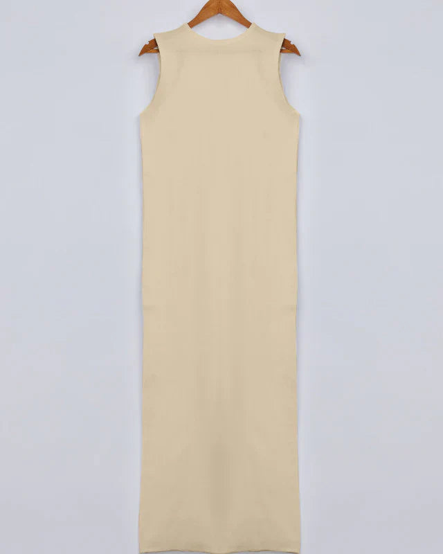 Basic Dress Double Turkish Sleeveless