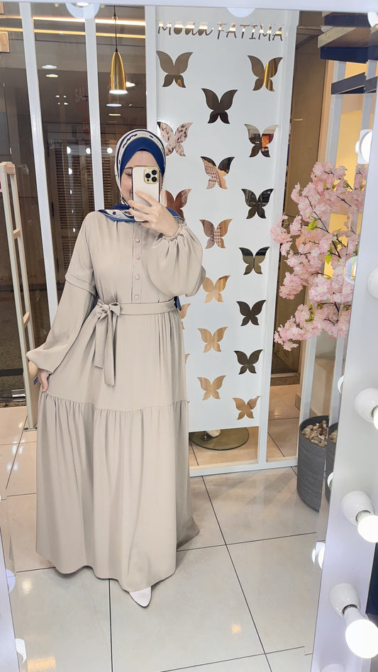 Dress Silk Texture Beige 25355