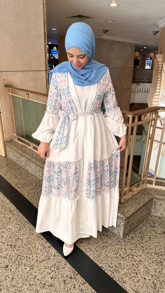 Cardigan Soft Printed White 25348