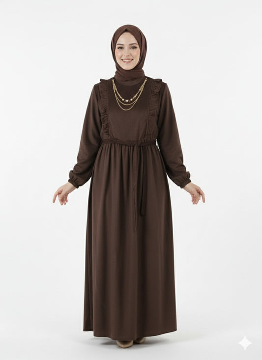 Godan Suede Bow Dress - Brown