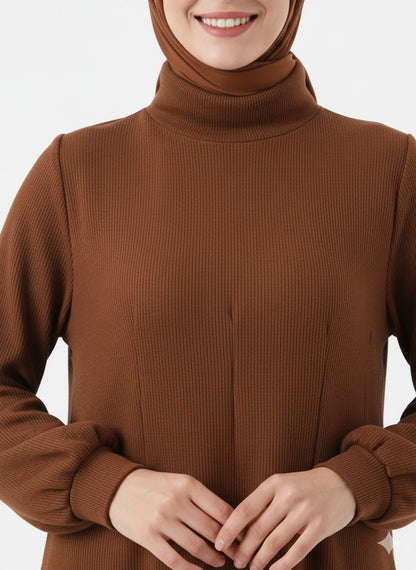 Basic Wool Top with Neckline - Havan