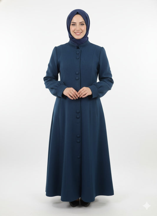Buttoned Wool Dress - Genzary