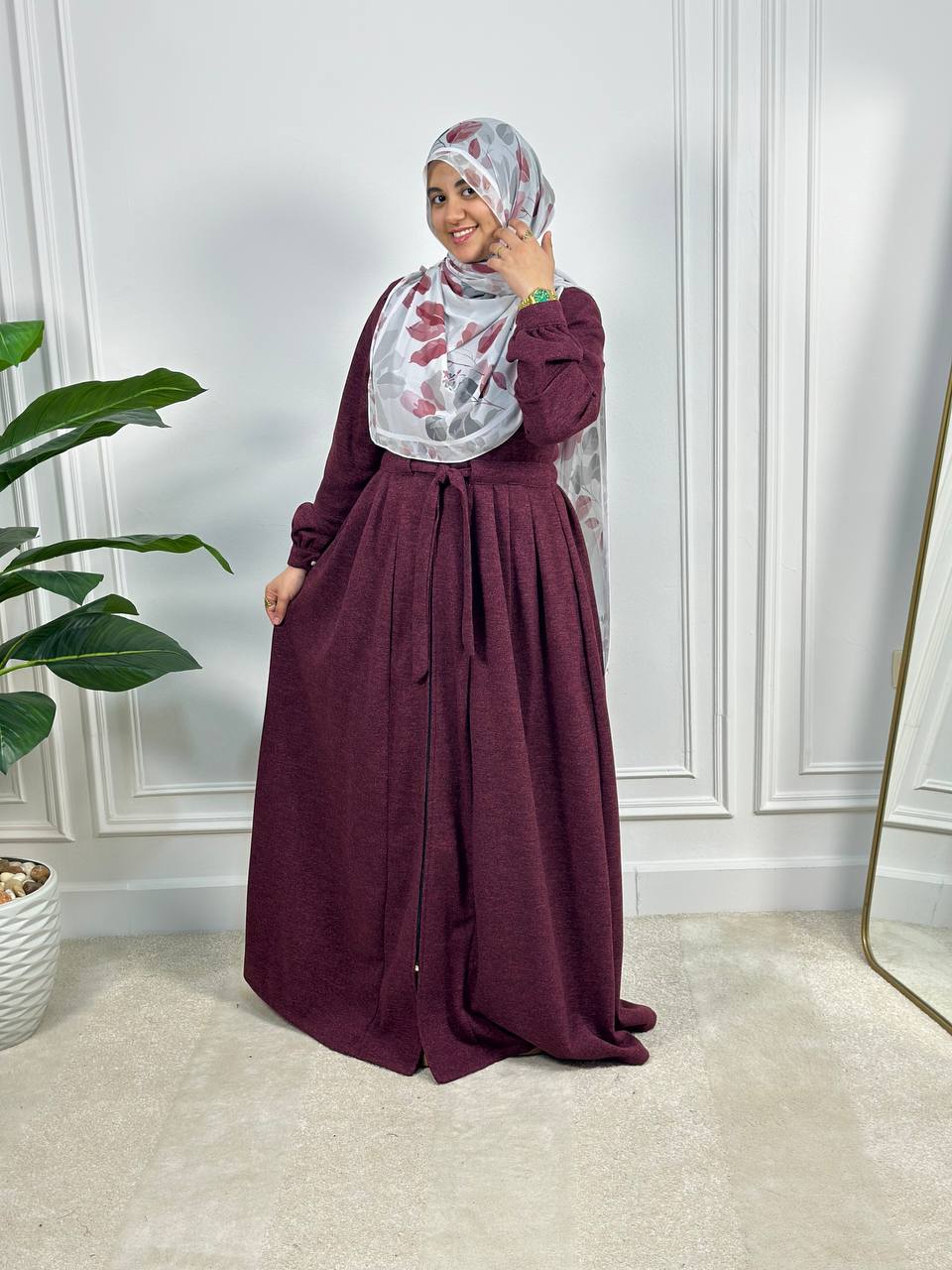 Lazord Wool Maxi Dress - Dark Red