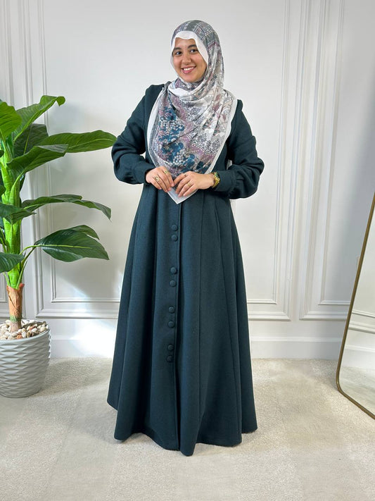 Buttoned Wool Dress - Genzary