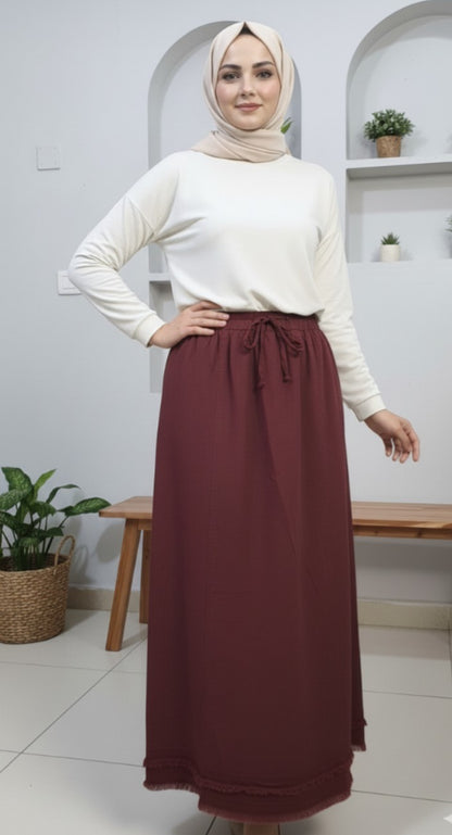 Tala Gabardine Skirt-dark red